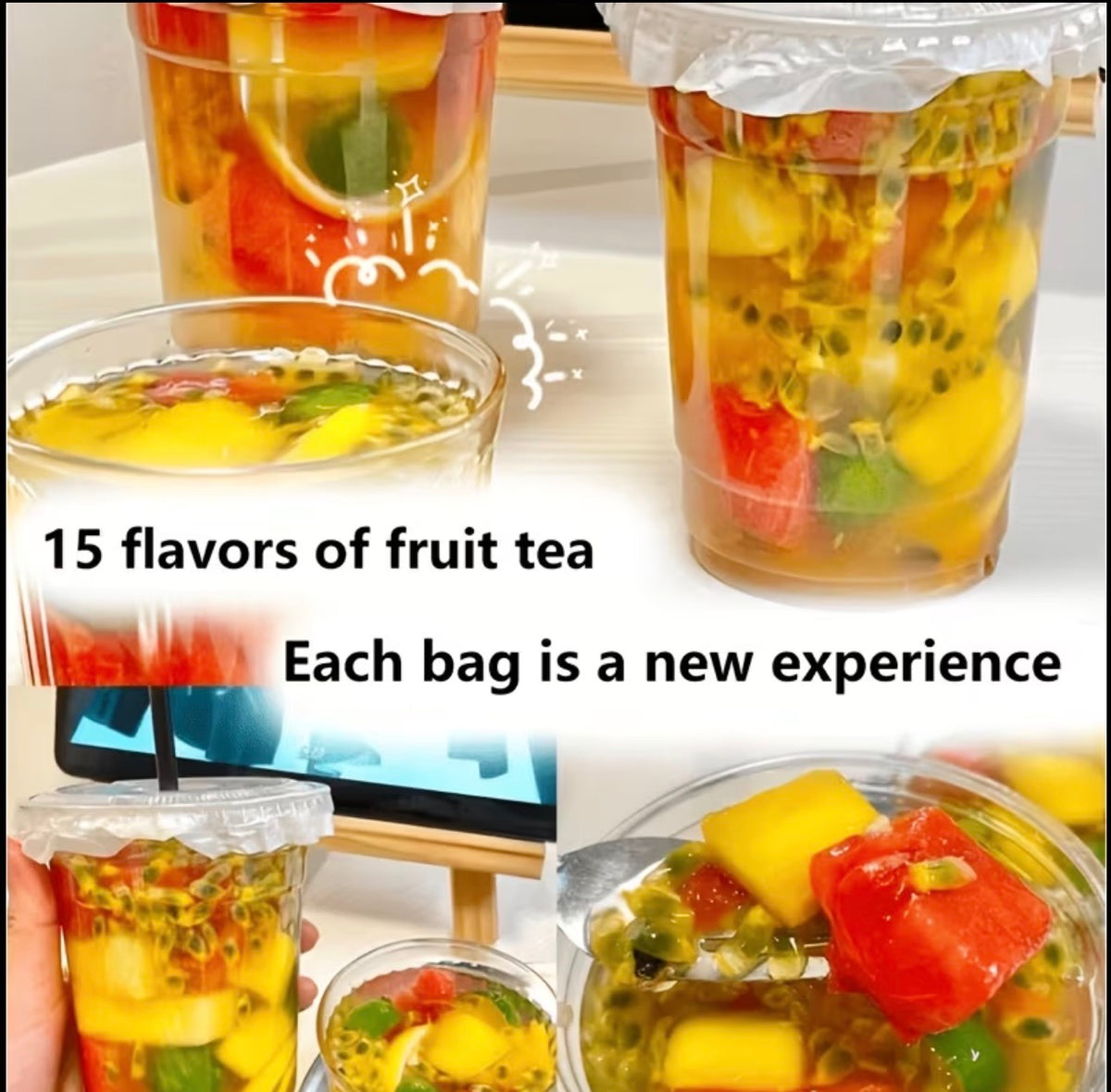 Fruit Tea- Mix Fruit Tea In A Set- Hot or Cold Brew- 1 Bag 10 Sets- Healthy Tea For Daily Drink