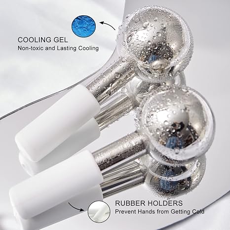 FACIAL ROLLER SET 2PCS - STAINLESS STEEL