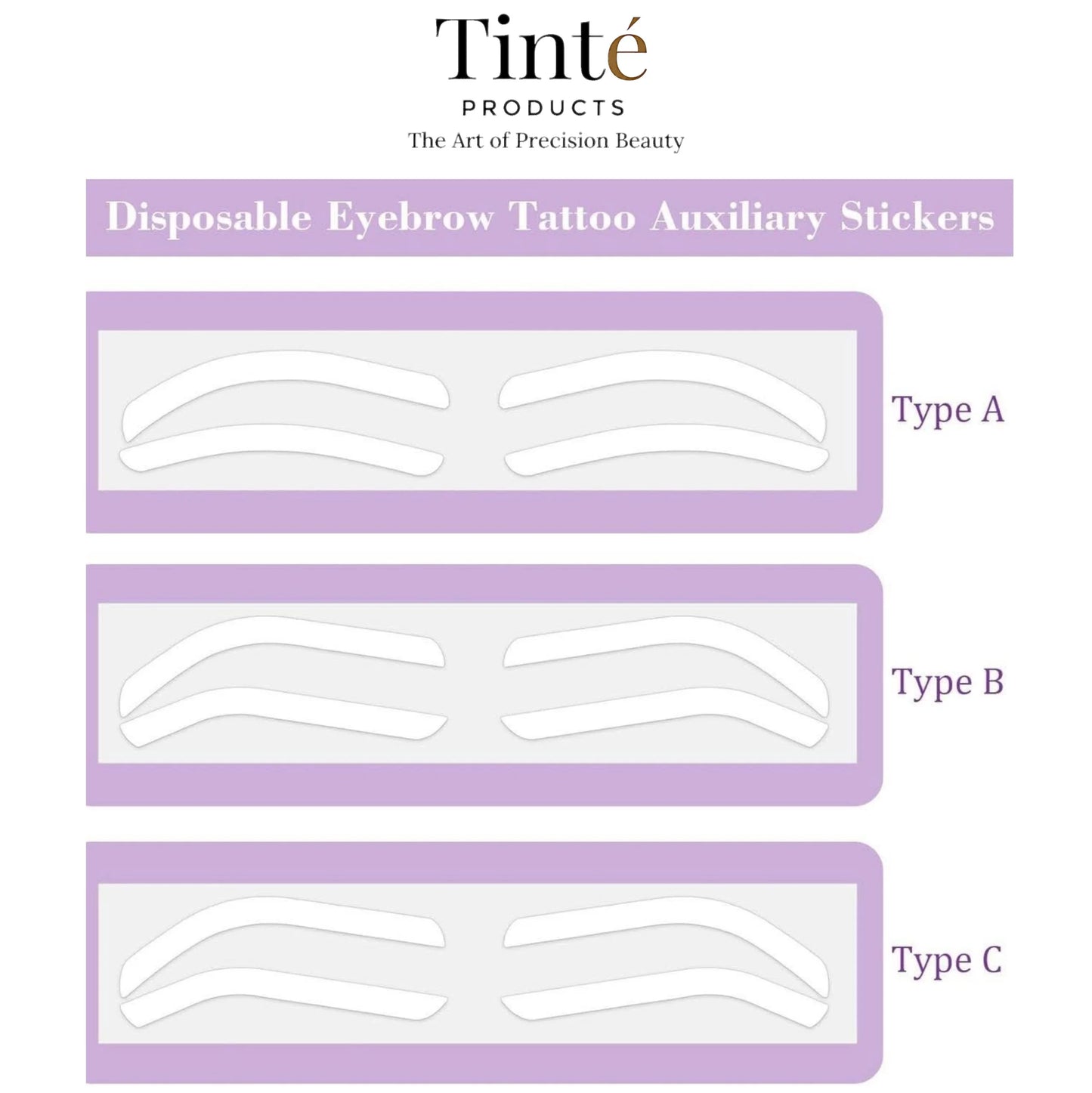 Tinté Disposable Eyebrow Tattoo Auxiliary Stickers - Type C