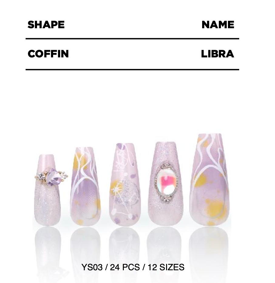 LIBRA-YS03-097 coffin press-on nail design