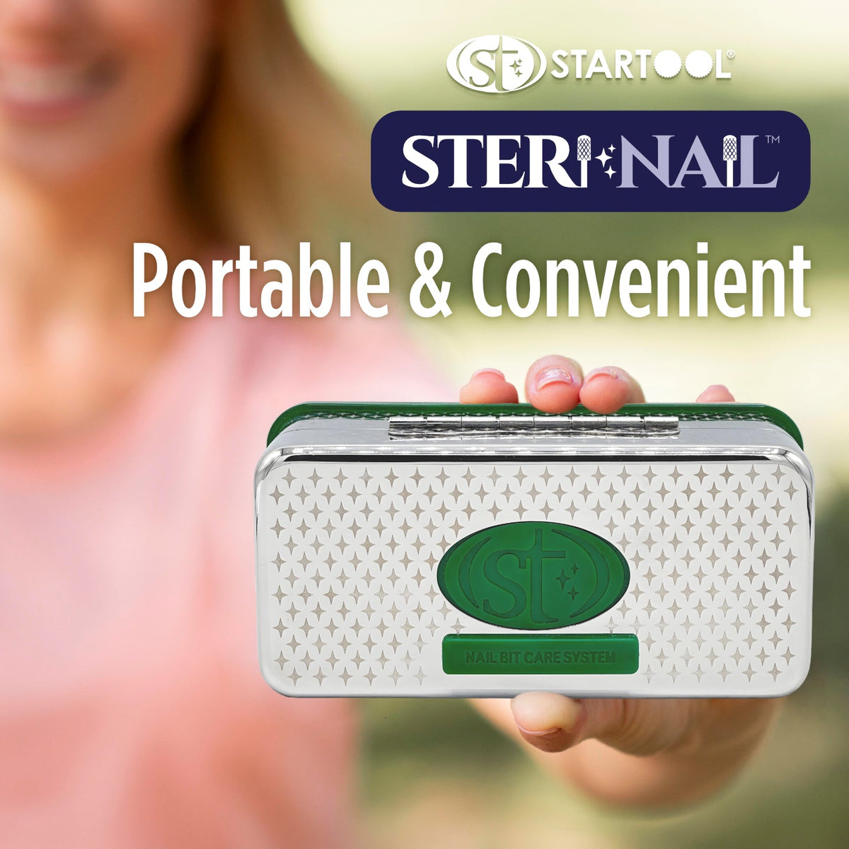 Portable SteriNail nail bit care case
