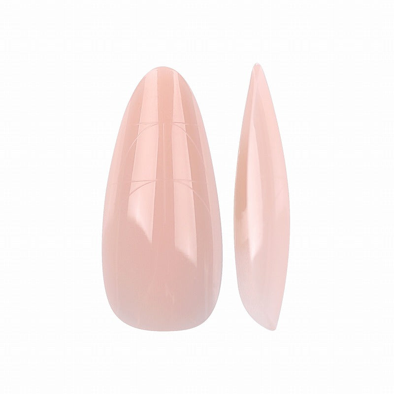 PRO QX TIPS - MEDIUM ALMOND - BALLET BLUSH-750 PCS- HALF MATTE- 15 SIZES - PRO GUIDE LINES- BUY 3 FREE 1