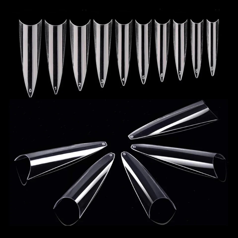Refill Tips Stiletto #4,#5,#6- CLEAR BUY 10 FREE 4