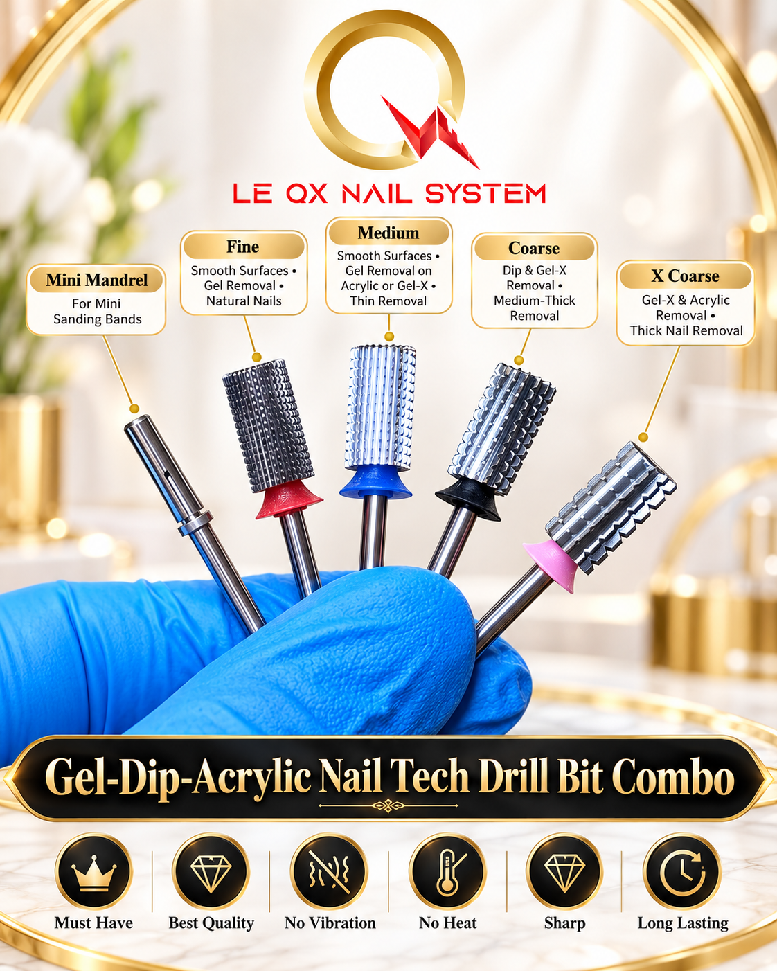 Combo Gel-Dip-Acrylic Drill Bit- Buy 1 Get 1 Free.