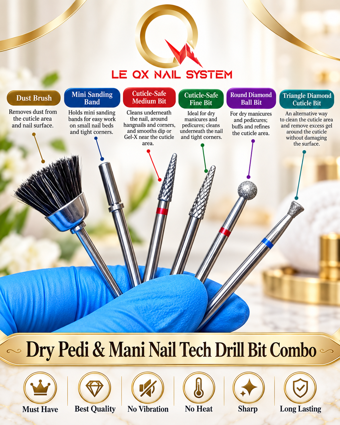 Combo Gel-Dip-Acrylic Drill Bit- Buy 1 Get 1 Free.