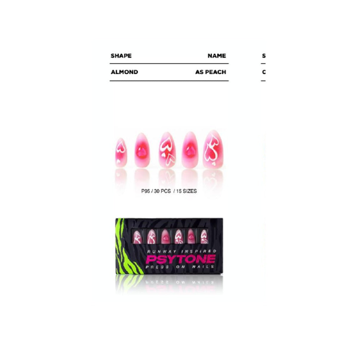 As Peach-P95-002 Psytone press-on nail set