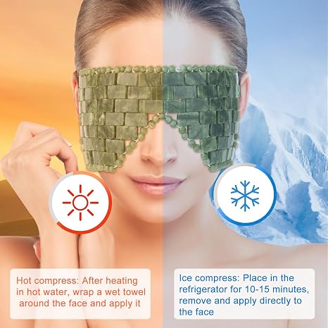 JADE Mask-Large Facial Cooling Mask with 100% Real Jade for Hot & Cold Therapy