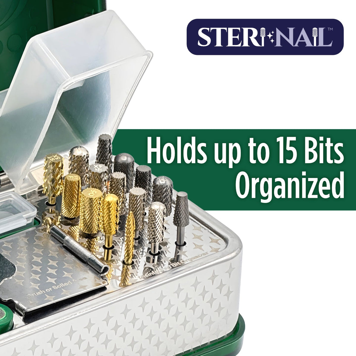 SteriNail storage for 15 nail bits