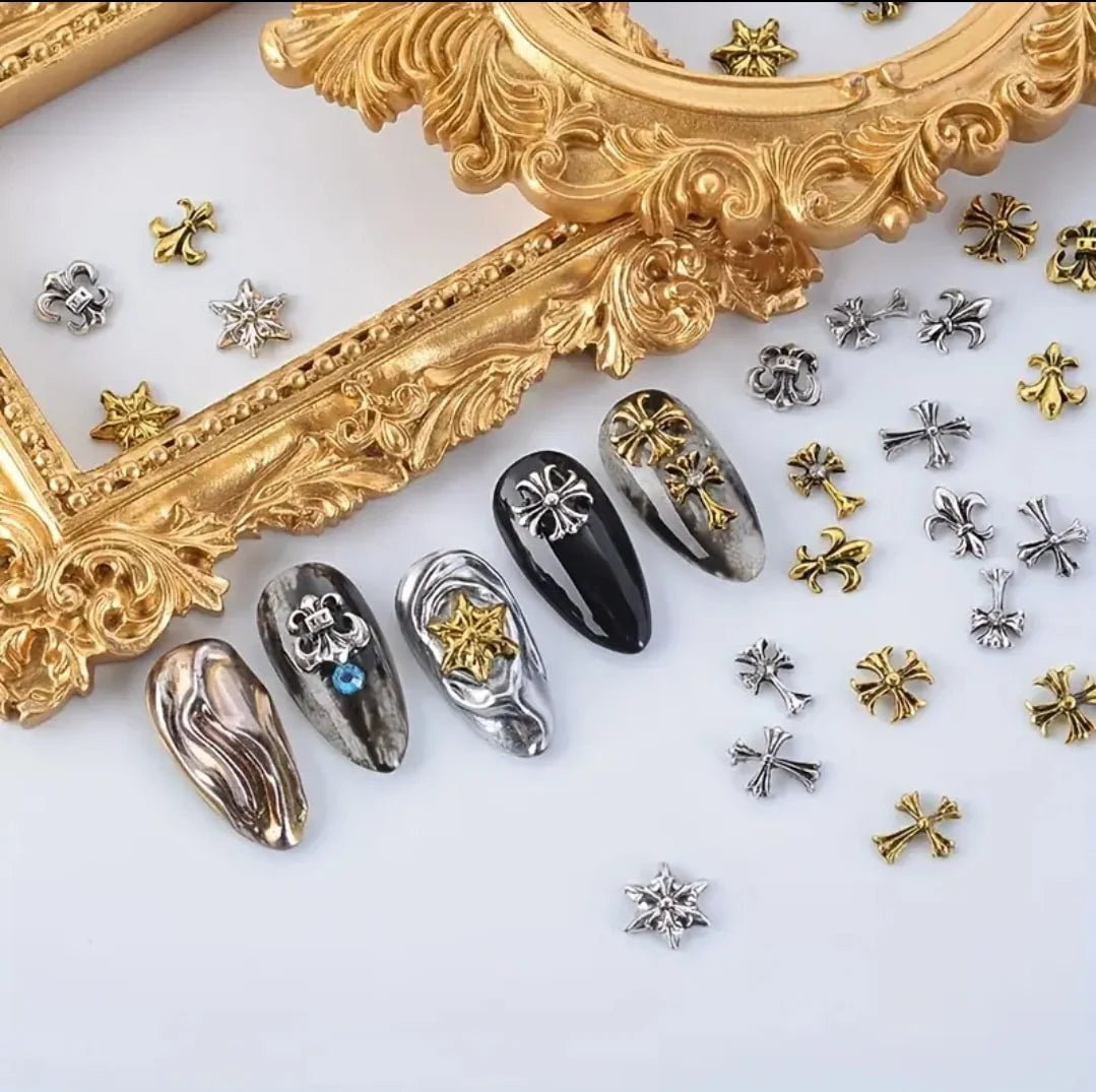 METAL CROSS NAIL CHARMS MIX