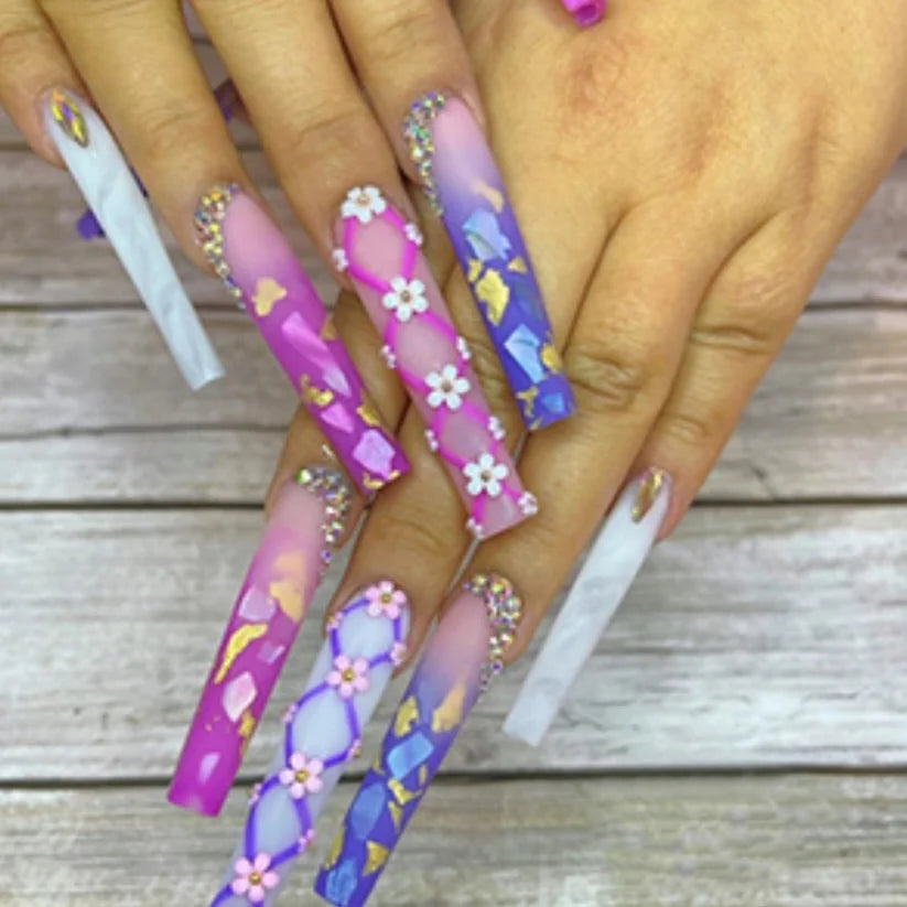 Daisy Mix size 3D flowers with beads/  Buy 5 free 1