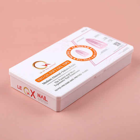 PRO QX TIPS- MEDIUM ALMOND-SAKURA PETALS-750 PCS- HALF MATTE- 15 SIZES - PRO GUIDE LINES- BUY 3 FREE 1 Copy