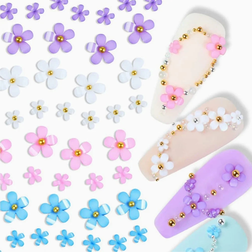 Daisy Mix size 3D flowers with beads/  Buy 5 free 1