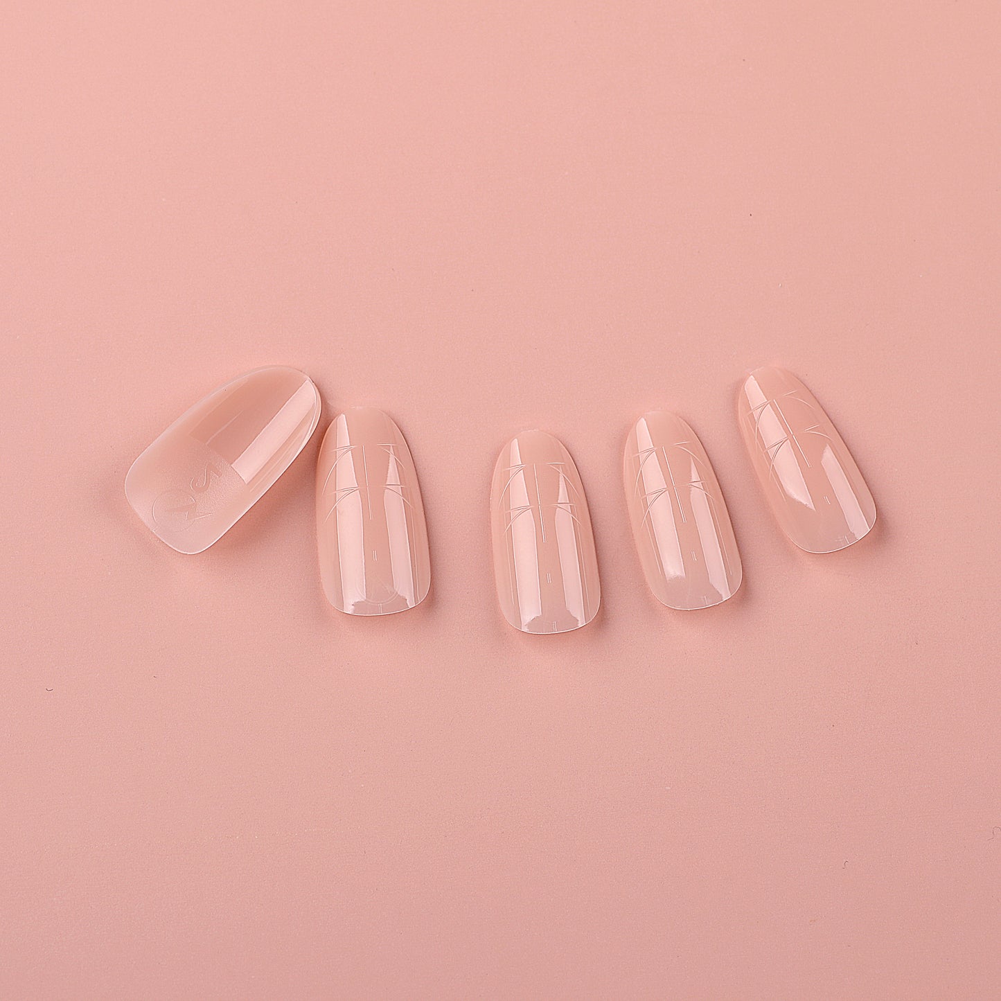 PRO QX TIPS- MEDIUM OVAL-BALLET BLUSH-750 PCS- HALF MATTE- 15 SIZES - PRO GUIDE LINES- BUY 3 FREE 1 Copy