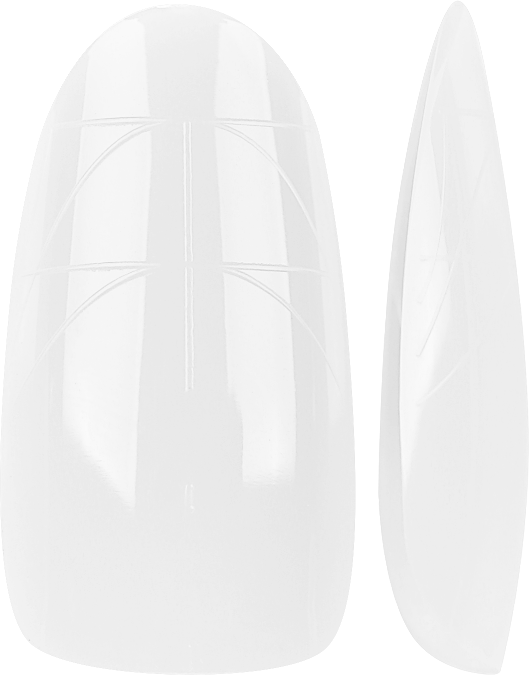 PRO QX TIPS- MEDIUM OVAL- MILKY WHITE -750 PCS- HALF MATTE- 15 SIZES - PRO GUIDE LINES- BUY 3 FREE 1