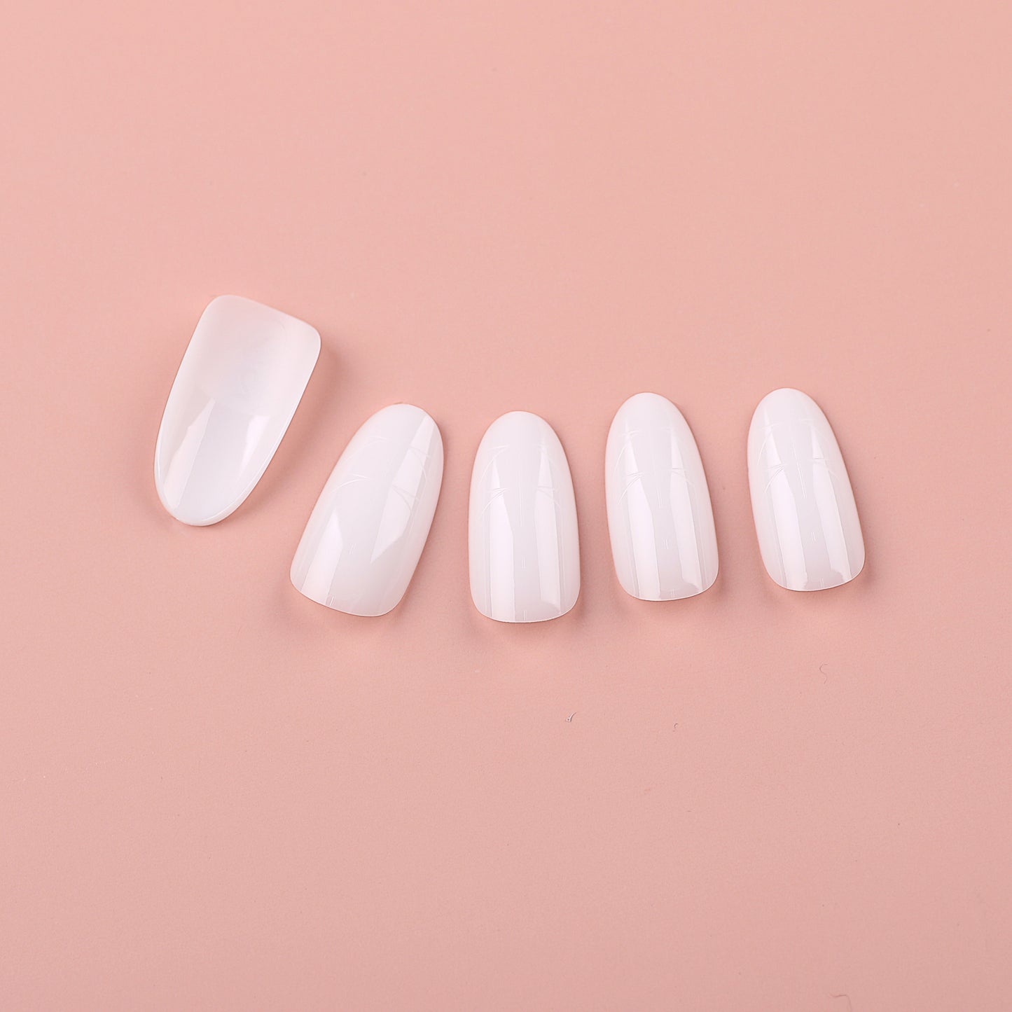PRO QX TIPS- MEDIUM OVAL- MILKY WHITE -750 PCS- HALF MATTE- 15 SIZES - PRO GUIDE LINES- BUY 3 FREE 1