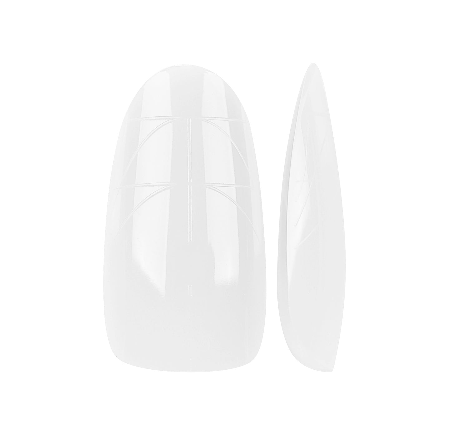 PRO QX TIPS- MEDIUM OVAL- MILKY WHITE -750 PCS- HALF MATTE- 15 SIZES - PRO GUIDE LINES- BUY 3 FREE 1