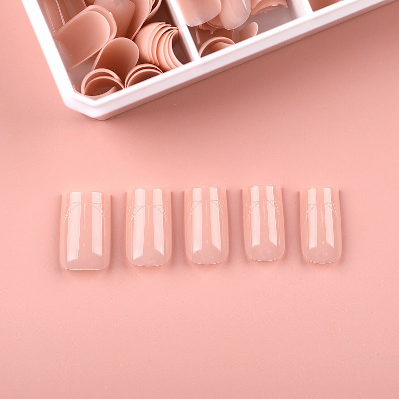 PRO QX TIPS- SHORT SQUARE - BALLET BLUSH - 750 PCS - HALF MATTE - 15 SIZES - PRO GUIDE LINES- BUY 3 FREE 1 Copy Copy