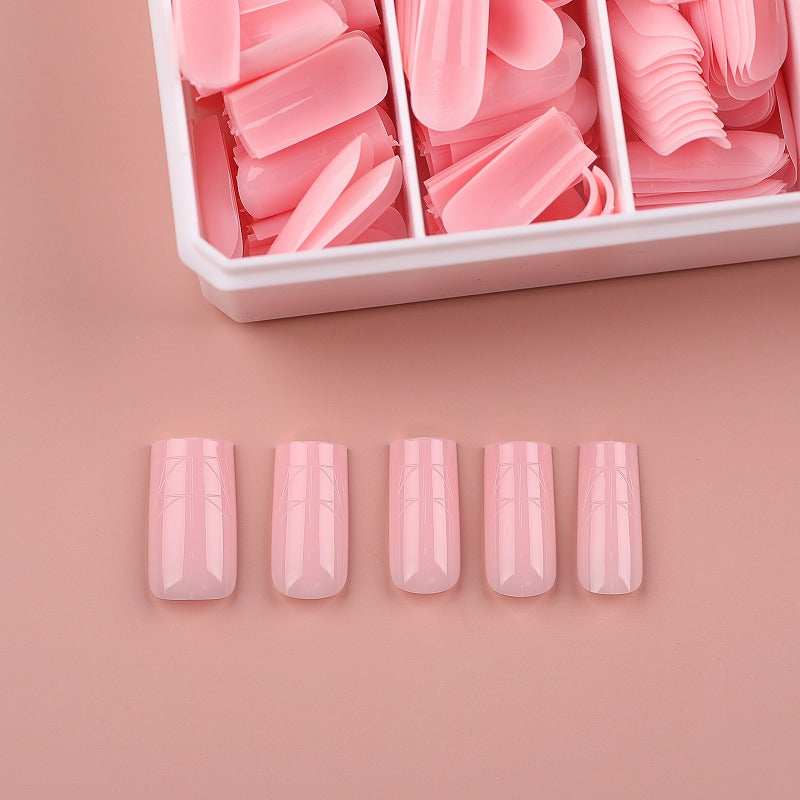 PRO QX TIPS- MEDIUM SQUARE-SAKURA PETALS-750 PCS- HALF MATTE- 15 SIZES - PRO GUIDE LINES- BUY 3 FREE 1 Copy Copy