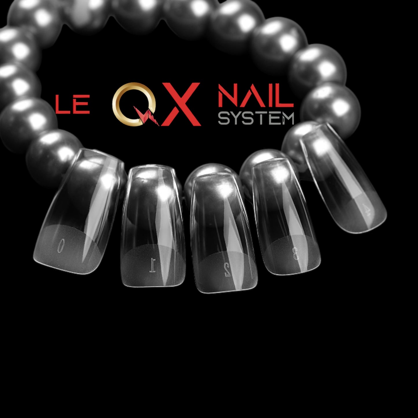QX SOFT GEL TIPS - MEDIUM TAPERED SLEEK COFFIN  - CLEAR - Full Coverage/ Pre-file Clear. Buy 3 FREE 1