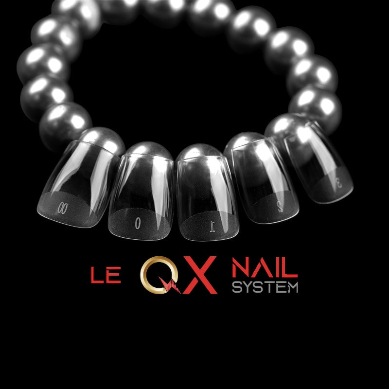 QX SOFT GEL TIPS - XS TAPERED SLEEK COFFIN - Full Coverage/ Prefile . Buy 3 FREE 1