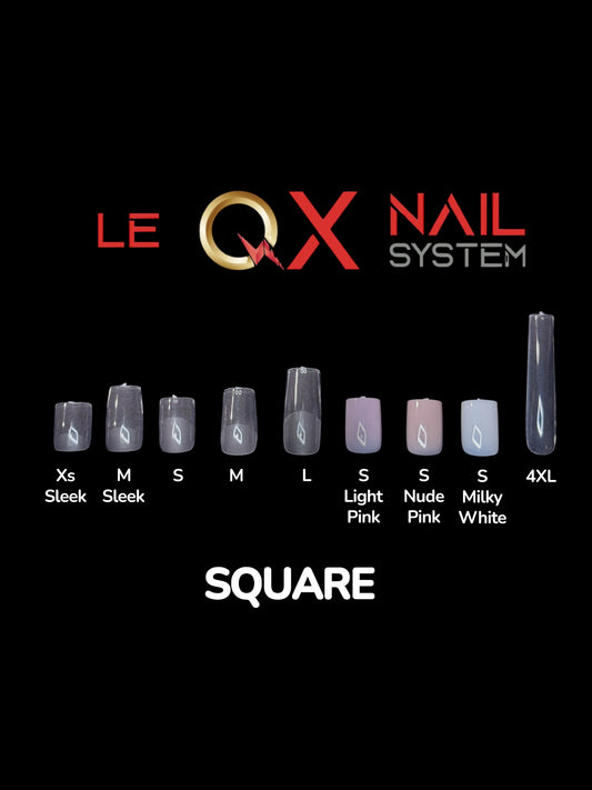 QX SOFT GEL TIPS – Nail Tips Combo (Oval + Coffin + Square + Almond) – Multi-Sizes & Colors