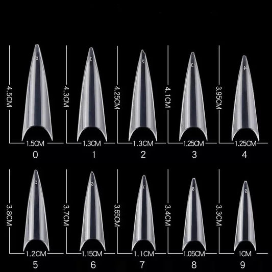 Refill Tips Stiletto #4,#5,#6- CLEAR BUY 10 FREE 4