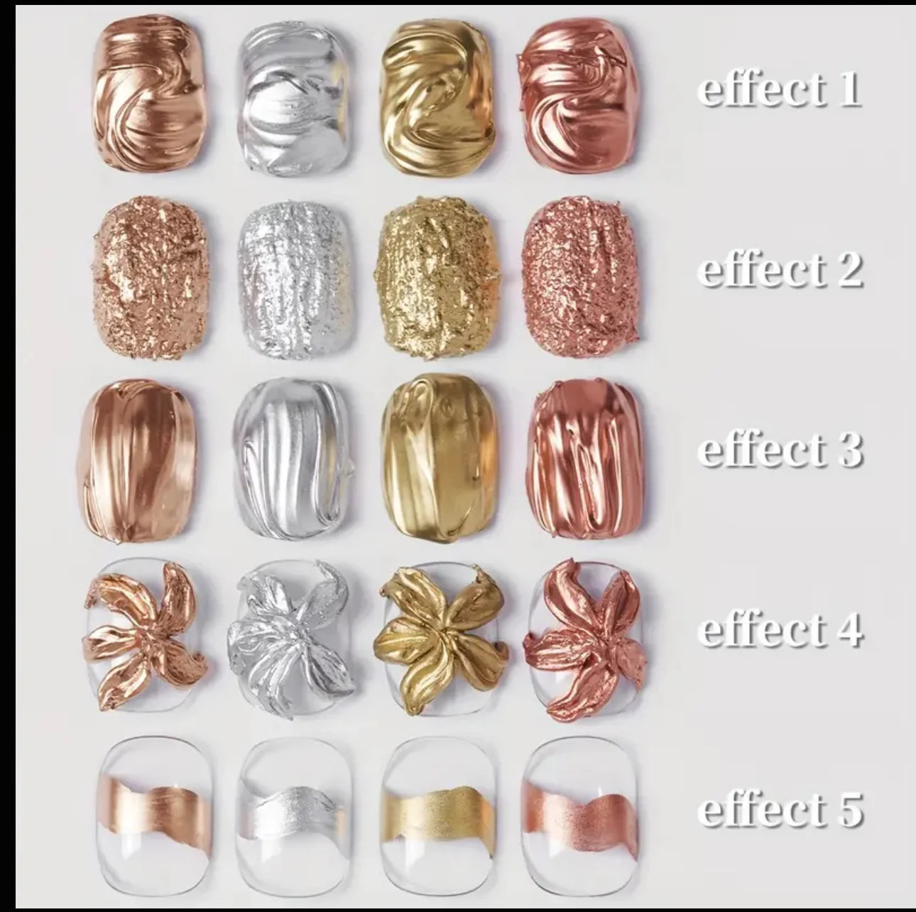Chrome Ink Blossom In Bottle - Air Dry 10ml - Set 4 colors.