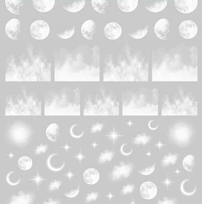 CLOUD & MOON PRINT STICKER - Buy 2 free 2