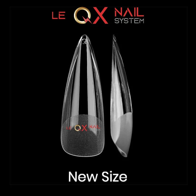 QX SOFT GEL TIPS - LONG STILETTO - Full Coverage/ Prefile Clear. Buy 3 FREE 1