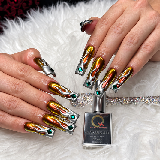 Chrome Metallic Gel Paint in The Bottle With Brush
