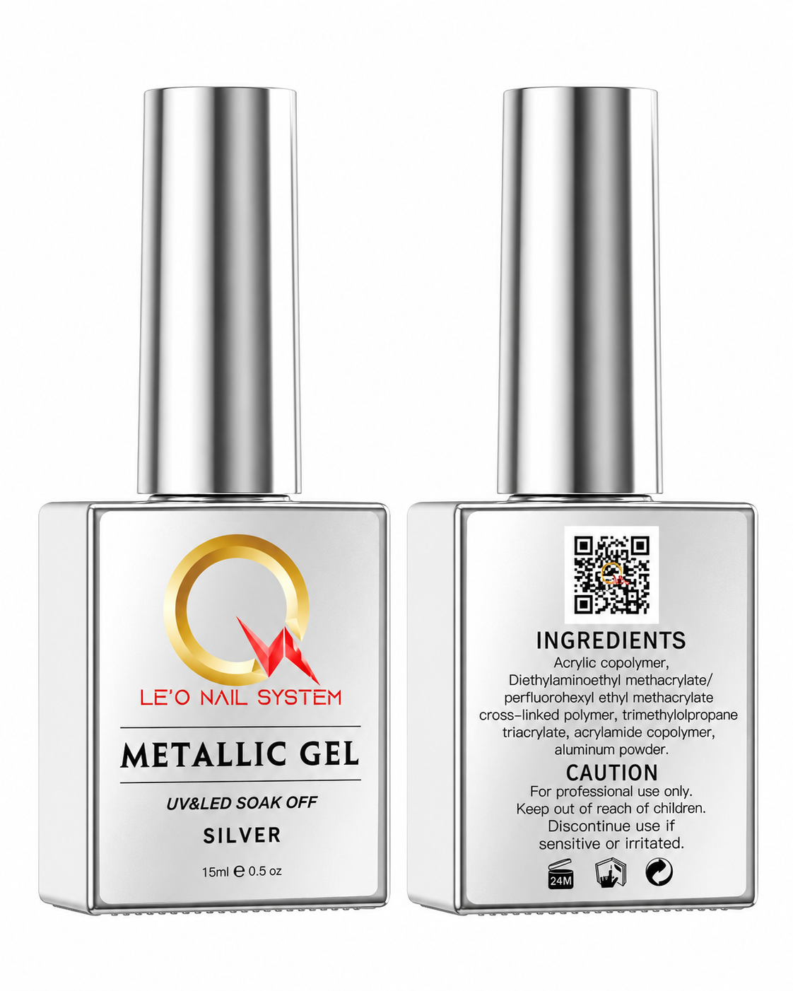 Chrome Metallic Gel Paint in The Bottle With Brush